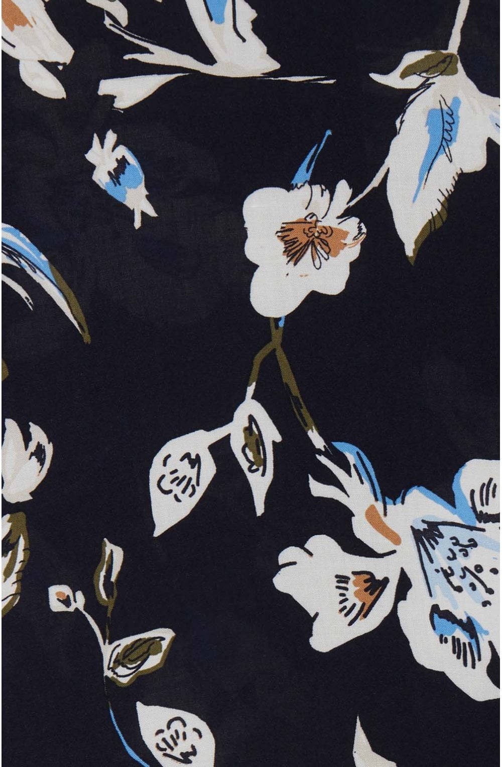 Navy Floral Print Blouse