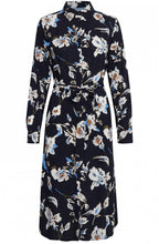 Navy Floral Print Shirt Dress