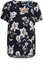 Navy Floral Print Top