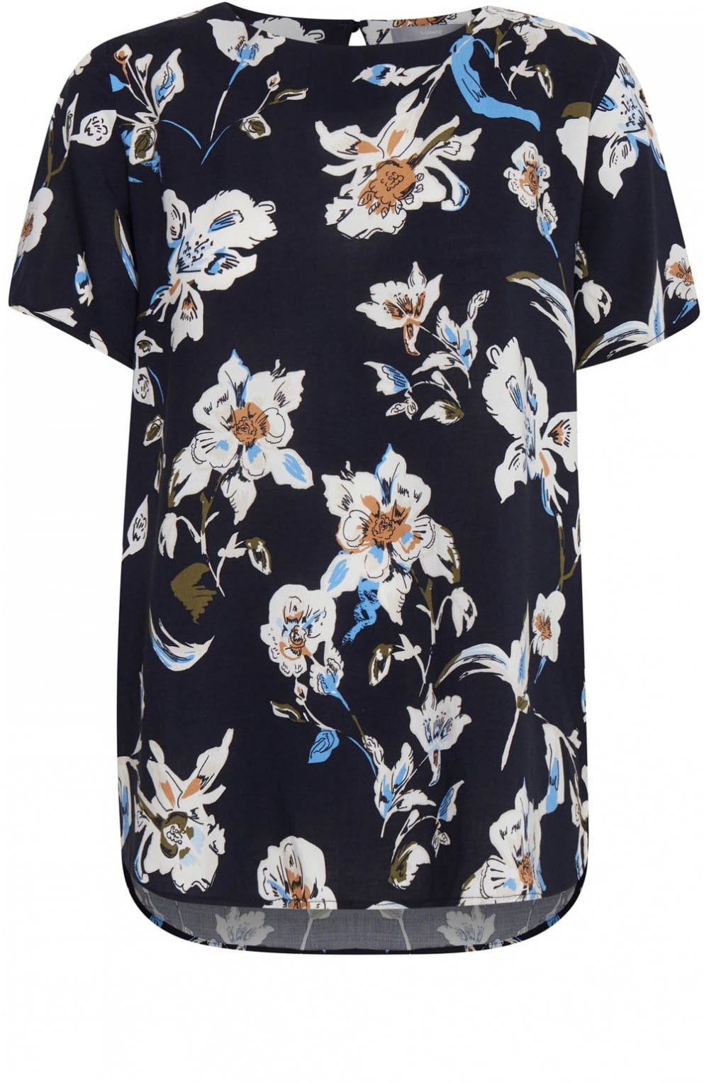 Navy Floral Print Top