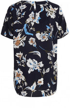 Navy Floral Print Top