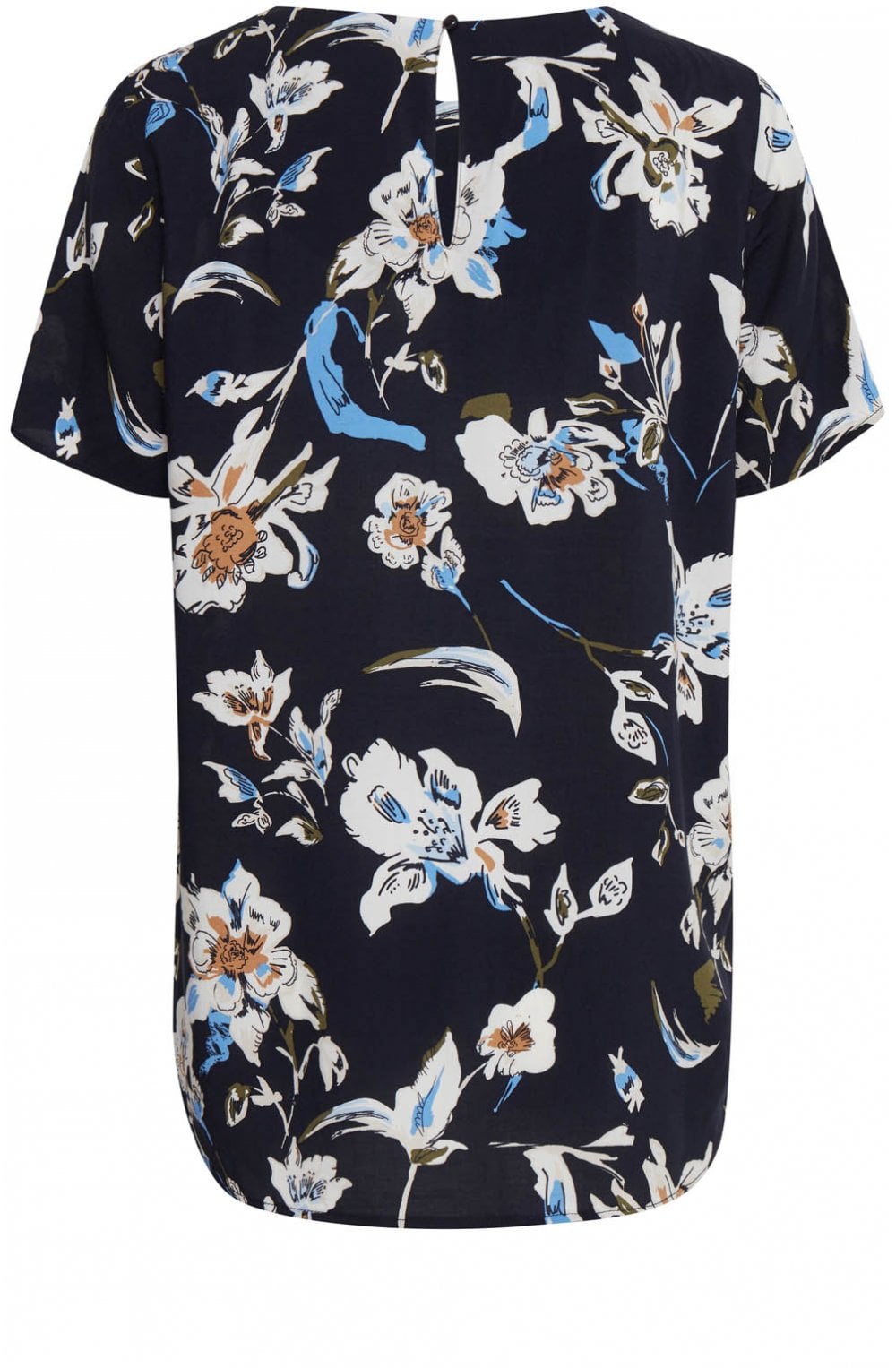 Navy Floral Print Top