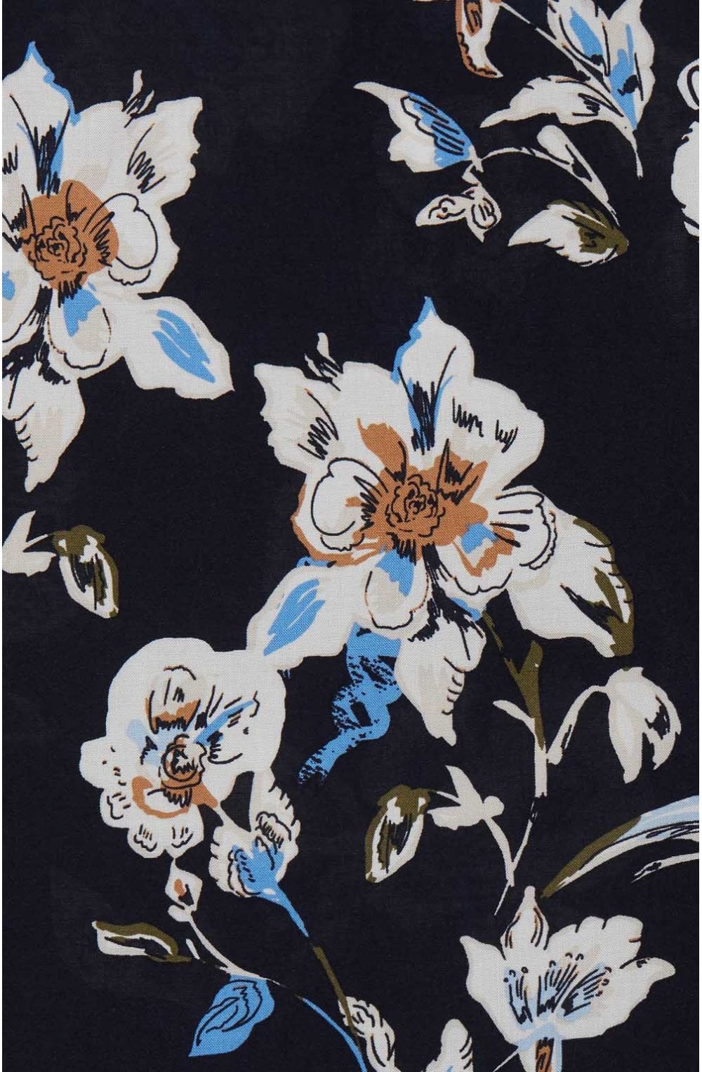 Navy Floral Print Top