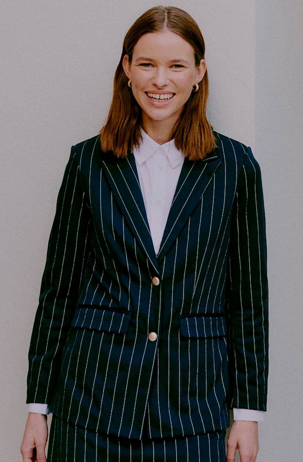 Navy Striped Rowan Blazer