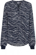Navy & White Striped Blouse