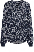 Navy & White Striped Blouse