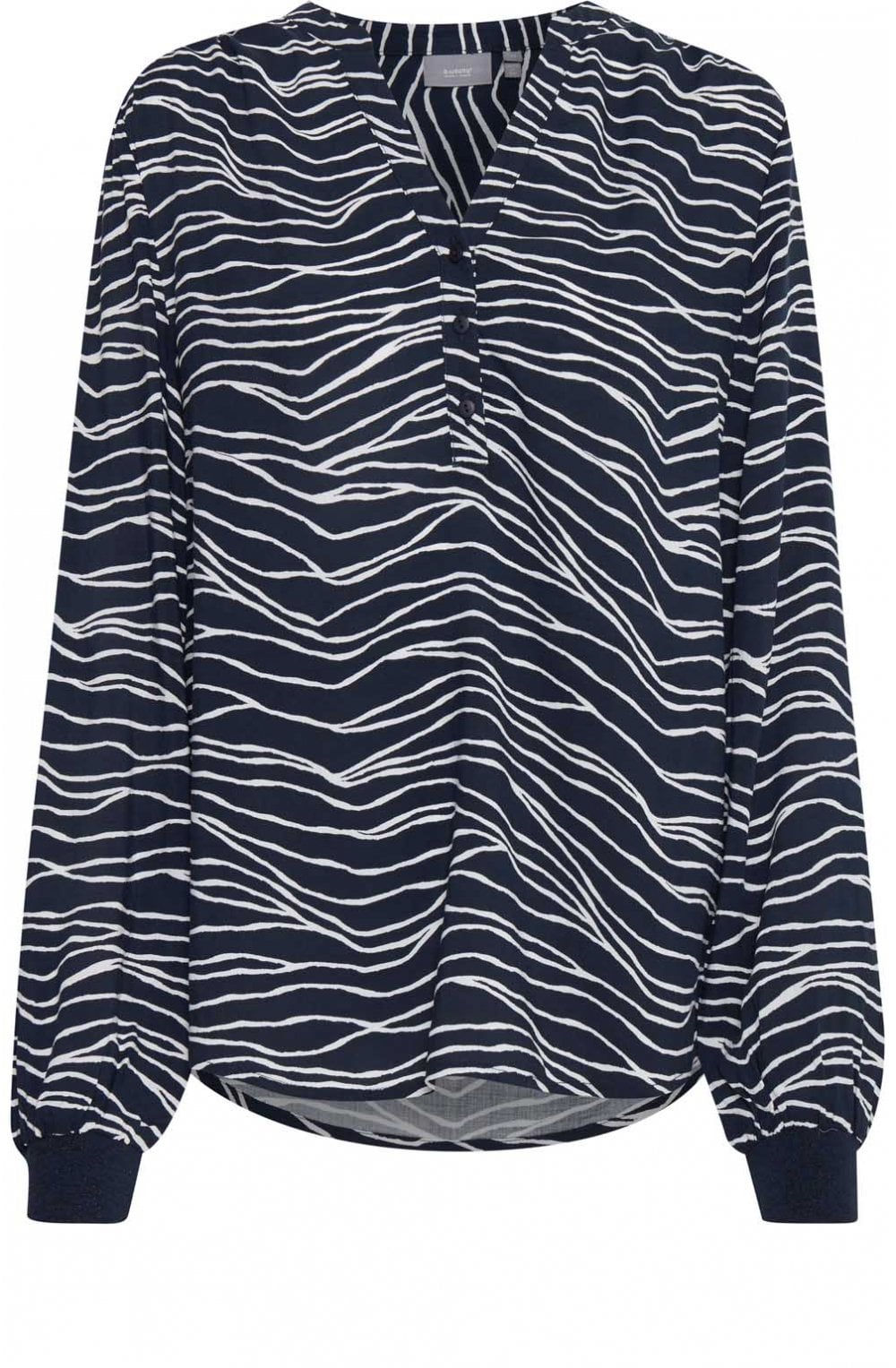 Navy & White Striped Blouse