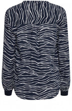 Navy & White Striped Blouse