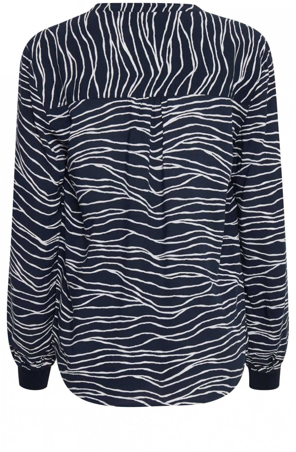 Navy & White Striped Blouse