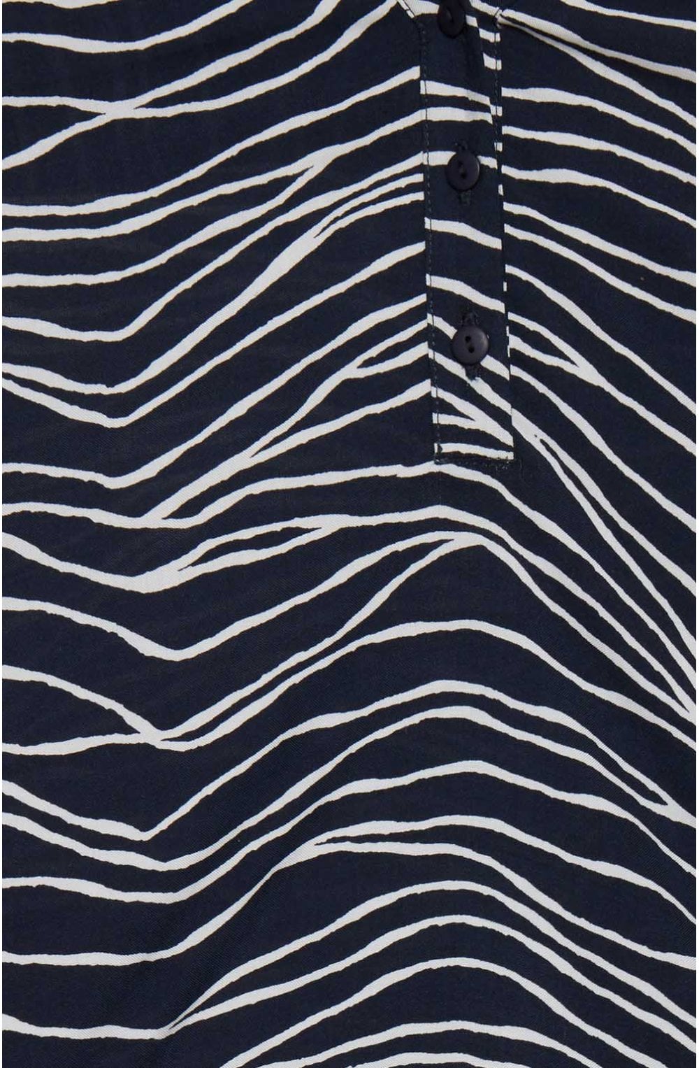 Navy & White Striped Blouse