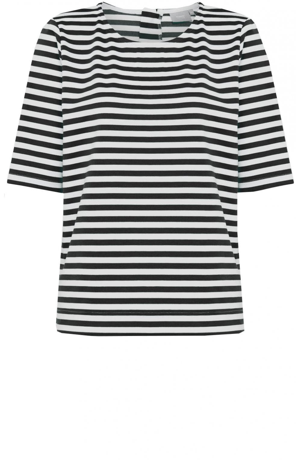 Navy & White Striped Top
