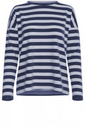 Navy & White Striped Top