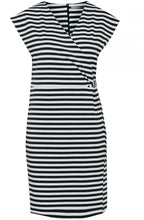 Navy & White Striped Wrap Dress