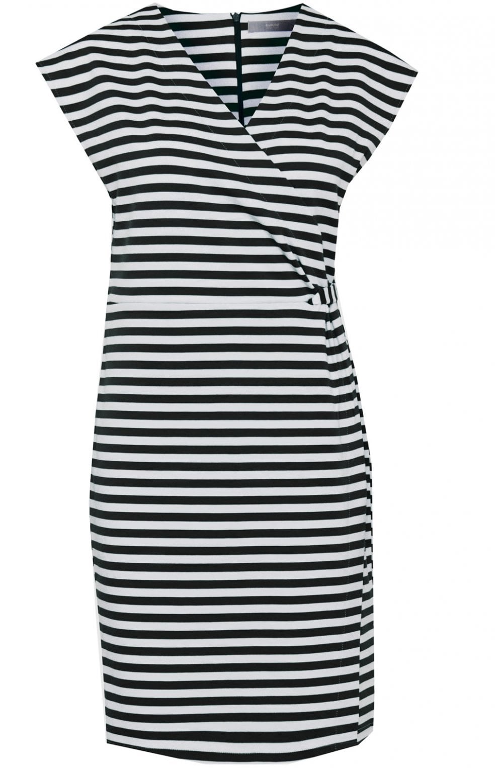 Navy & White Striped Wrap Dress