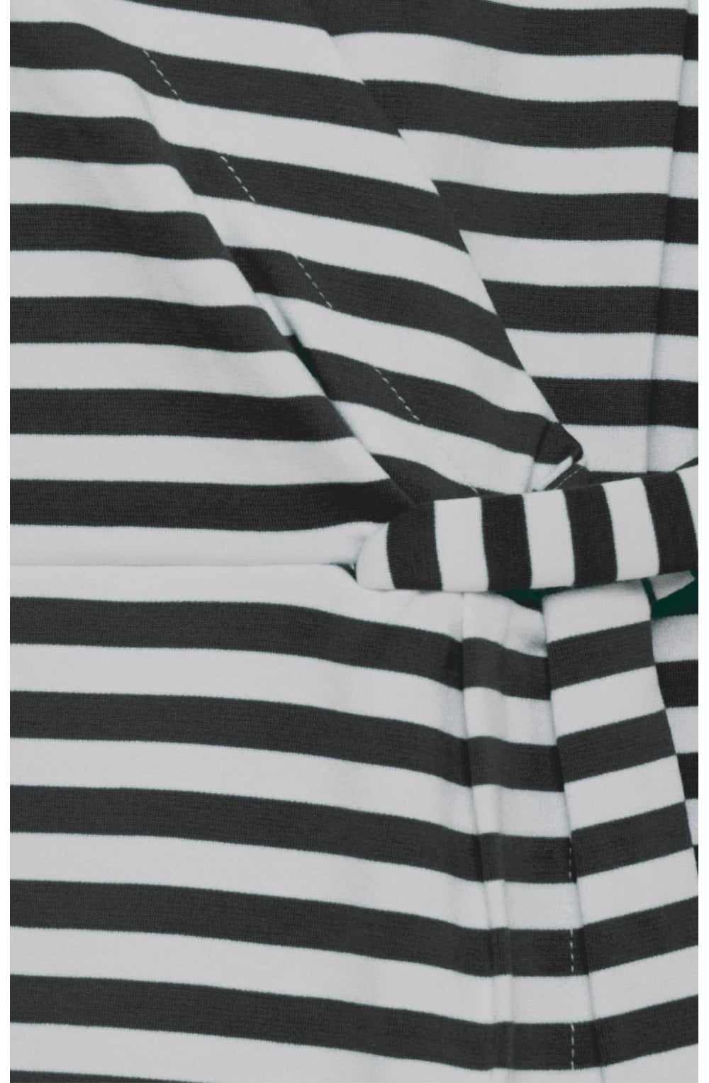 Navy & White Striped Wrap Dress