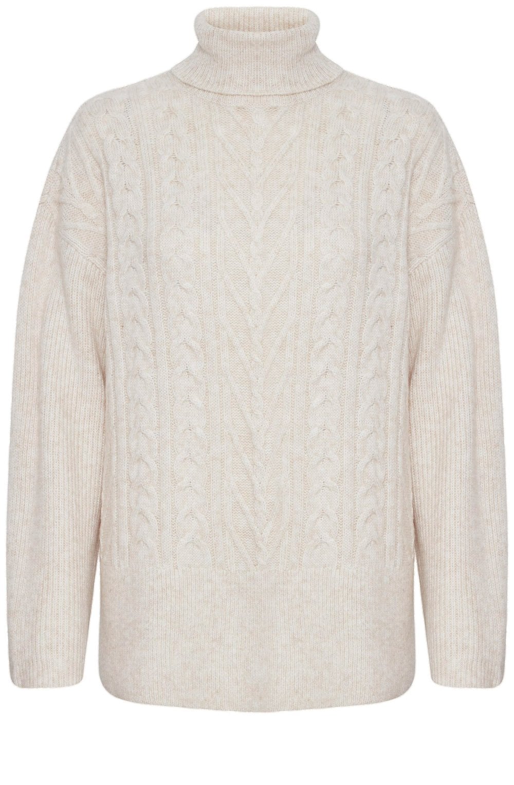 Nello Birch Melange Cable Knit Relaxed Jumper