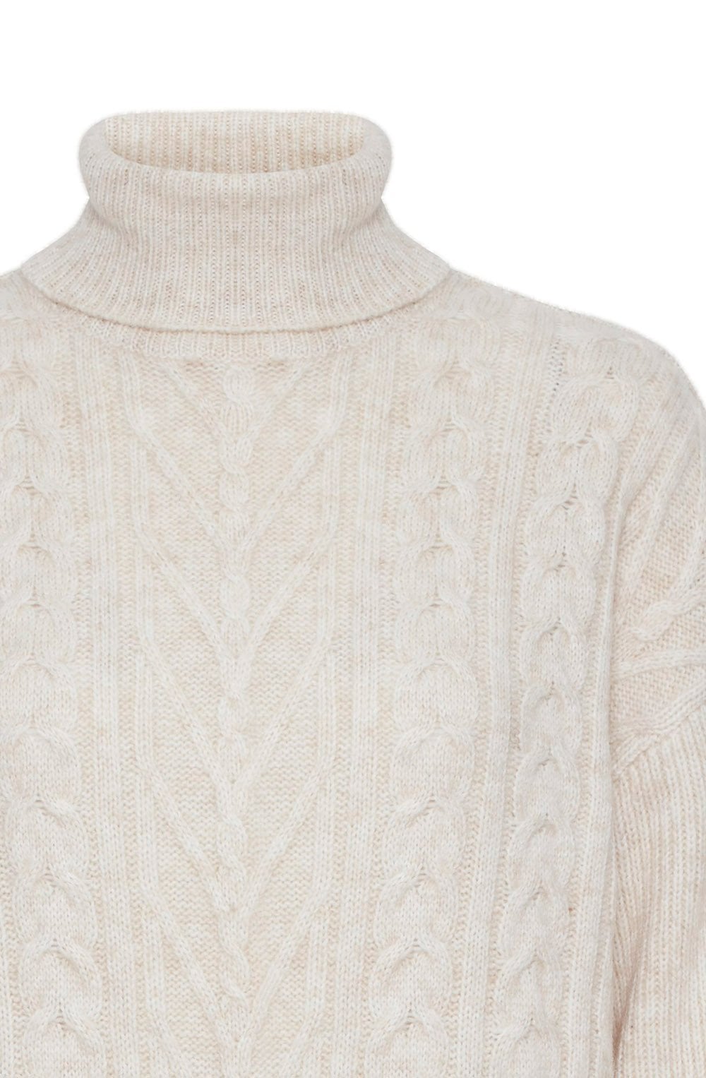 Nello Birch Melange Cable Knit Relaxed Jumper