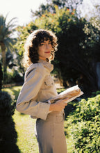 Nomad Beige Denim Shortened Boxy Jacket