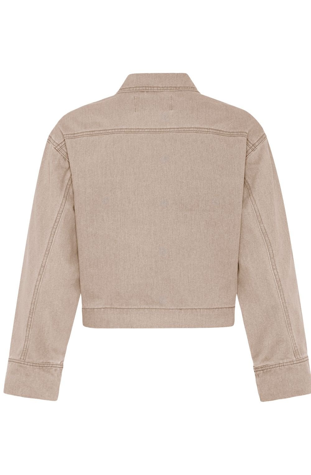 Nomad Beige Denim Shortened Boxy Jacket
