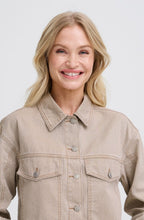 Nomad Beige Denim Shortened Boxy Jacket