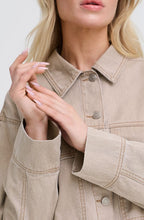 Nomad Beige Denim Shortened Boxy Jacket