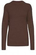 Nora Brown Ribbed Jumper