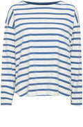 Off White and Blue Striped Pullover