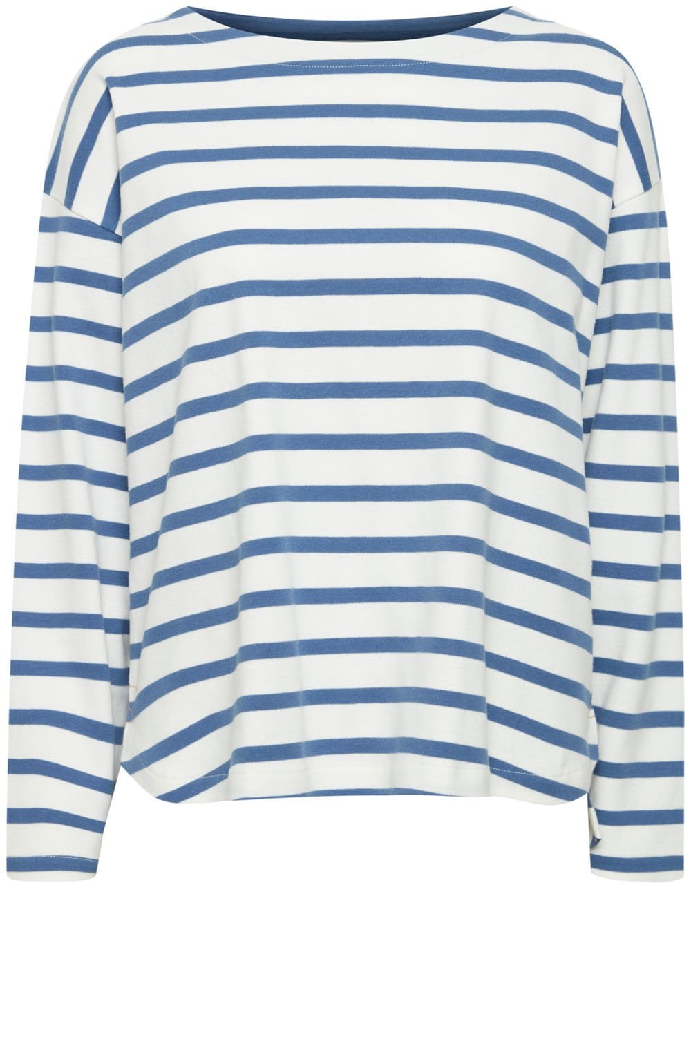 Off White and Blue Striped Pullover