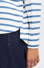 Off White and Blue Striped Pullover