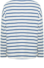 Off White and Blue Striped Pullover