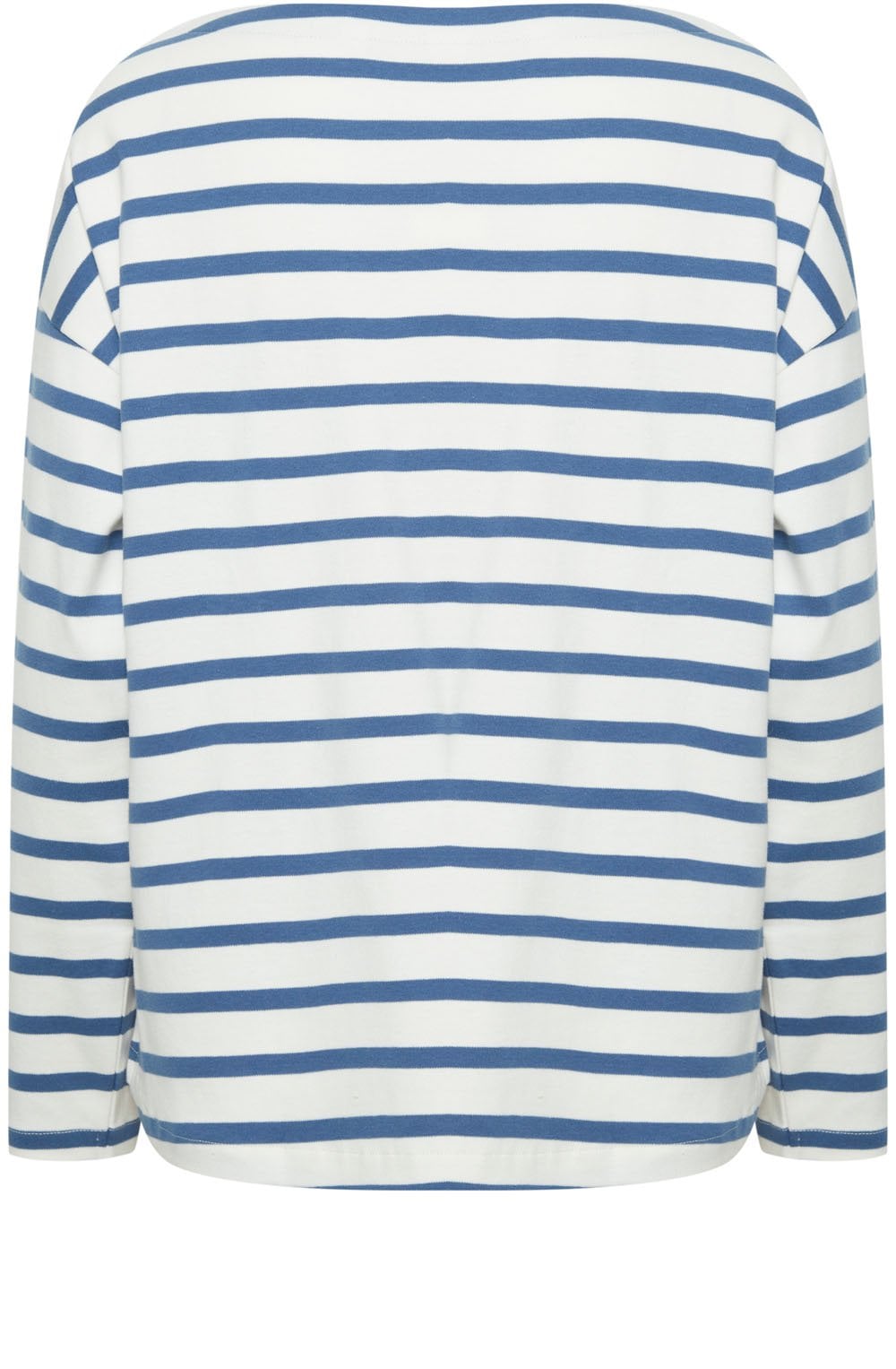 Off White and Blue Striped Pullover