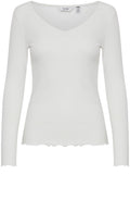 Off White Lettuce Trim Top