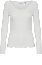 Off White Lettuce Trim Top