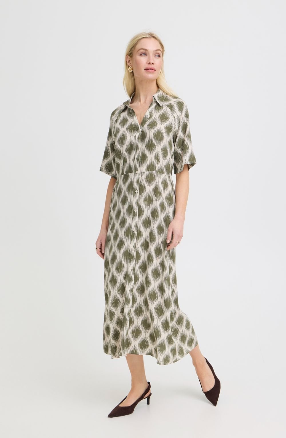 Ogee Ikat Kalamata Bold Print Shirt Dress