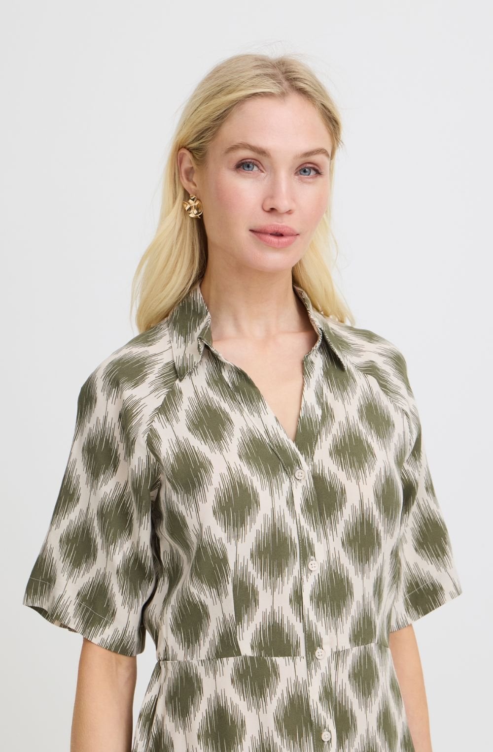Ogee Ikat Kalamata Bold Print Shirt Dress