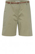 Oil Green Cotton Shorts