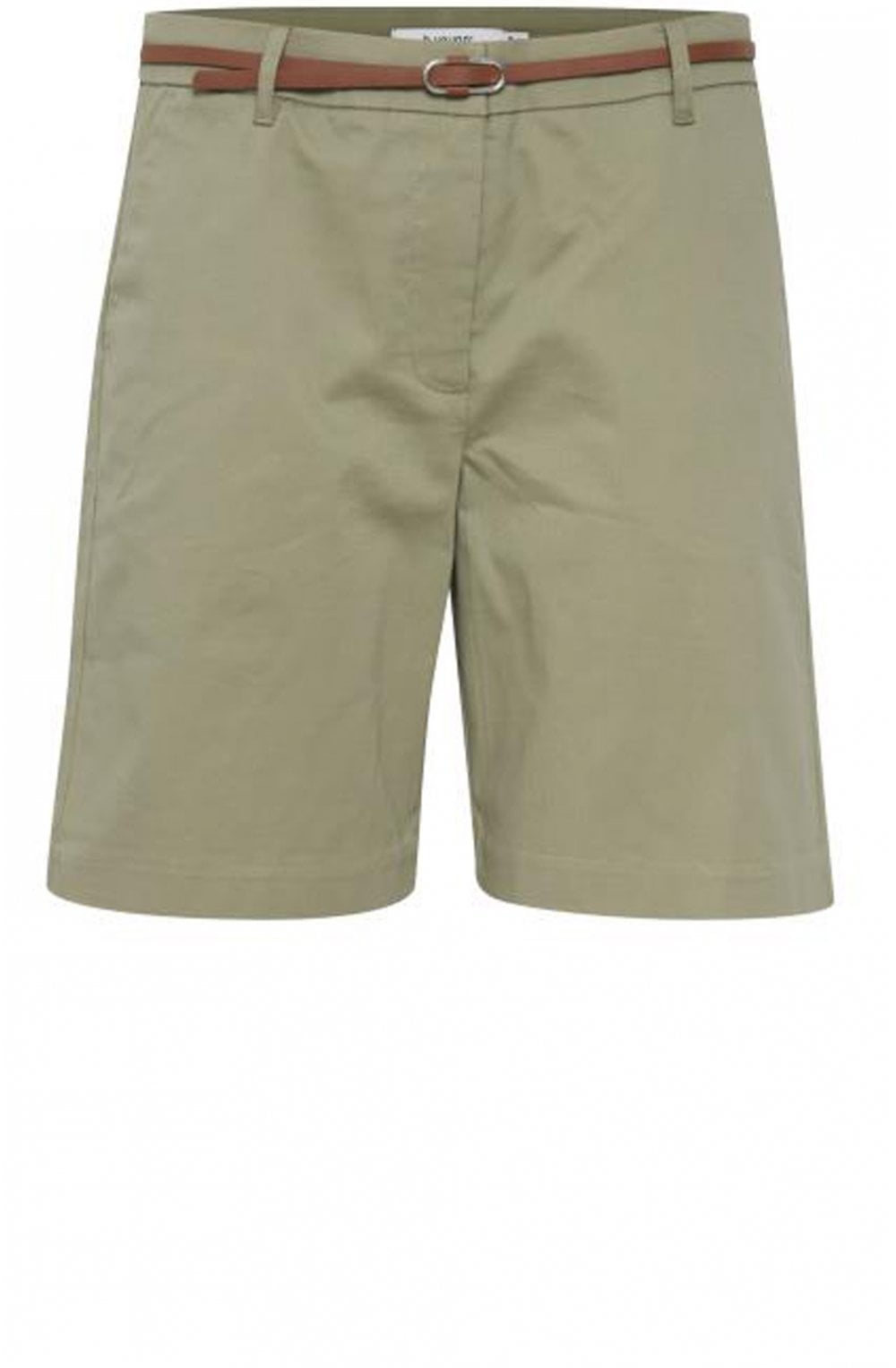 Oil Green Cotton Shorts