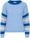 Oksana Provence Blue Structured Knit Jumper