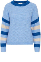 Oksana Provence Blue Structured Knit Jumper