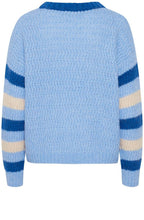 Oksana Provence Blue Structured Knit Jumper