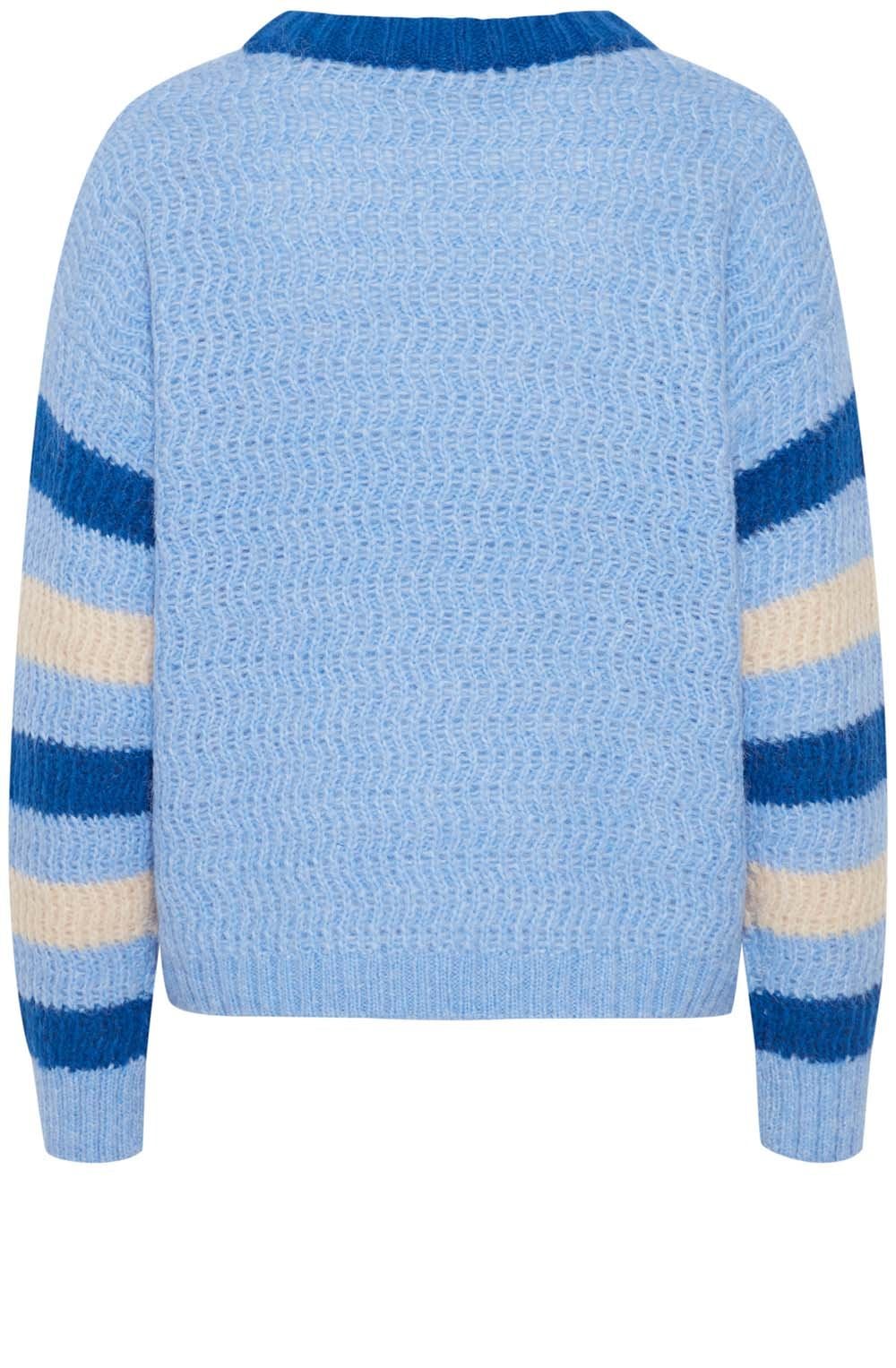 Oksana Provence Blue Structured Knit Jumper