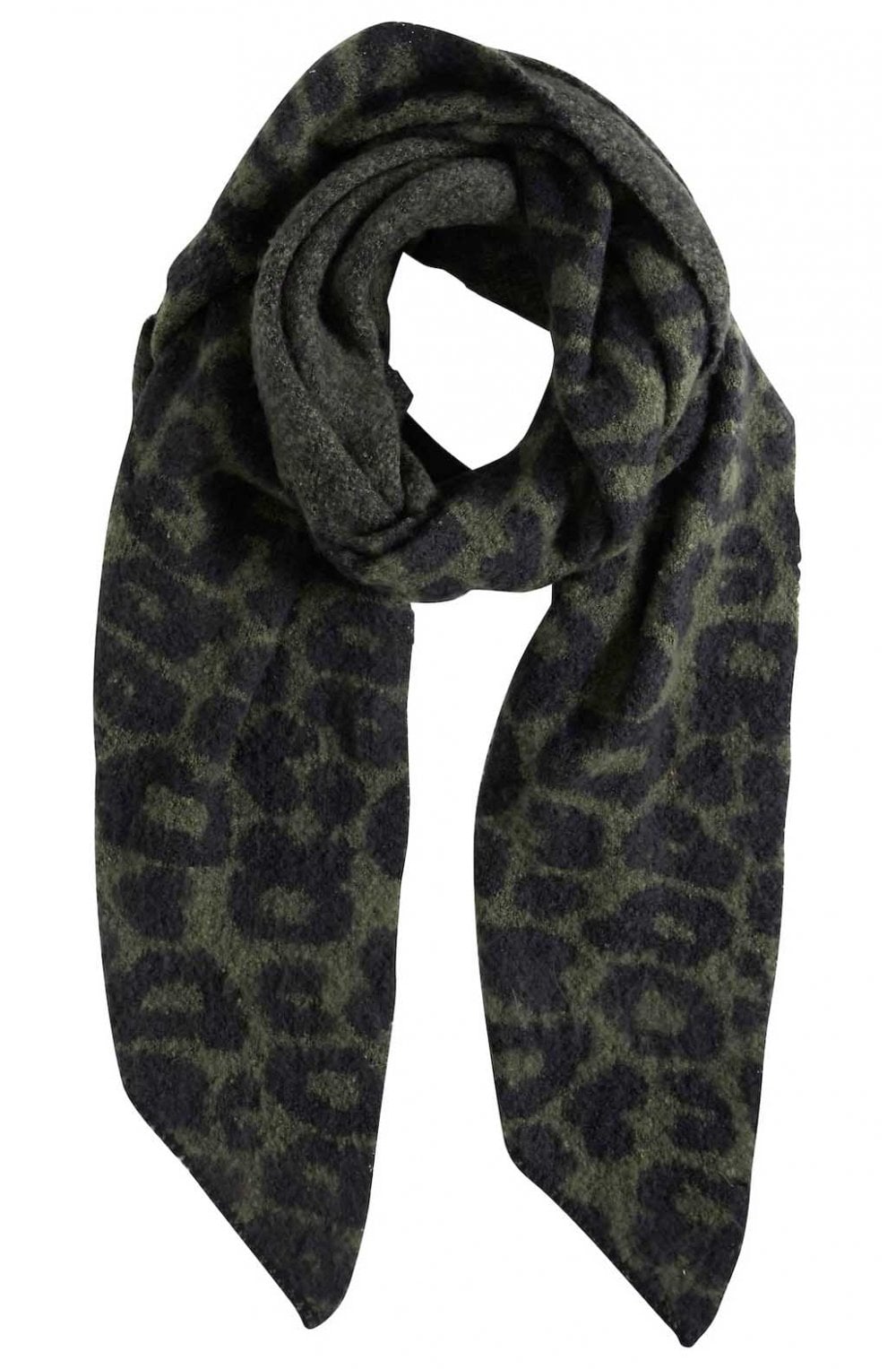 Olive Animal Print Scarf