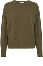 Olive Night Ribbed Detail Jumper