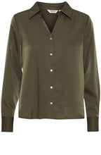 Olive Night Satin Touch Dolora Shirt