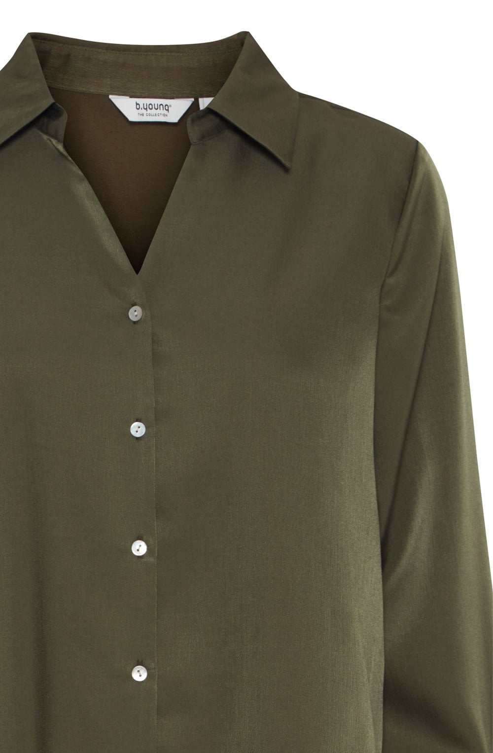 Olive Night Satin Touch Dolora Shirt
