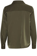 Olive Night Satin Touch Dolora Shirt