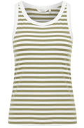 Olivine Striped Fitted Vest Top