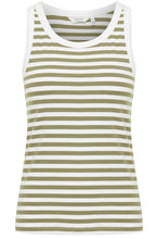 Olivine Striped Fitted Vest Top