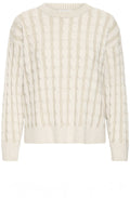 Oluna Oyster Grey Cable Knit Jumper