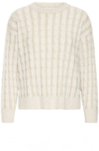 Oluna Oyster Grey Cable Knit Jumper